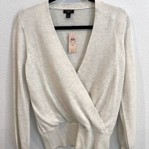 Ann Taylor Cream Long Sleeve (Petite) - Size S